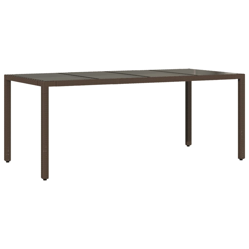 Ensemble de bistro de jardin 7 pcs coussins marron poly rotin
