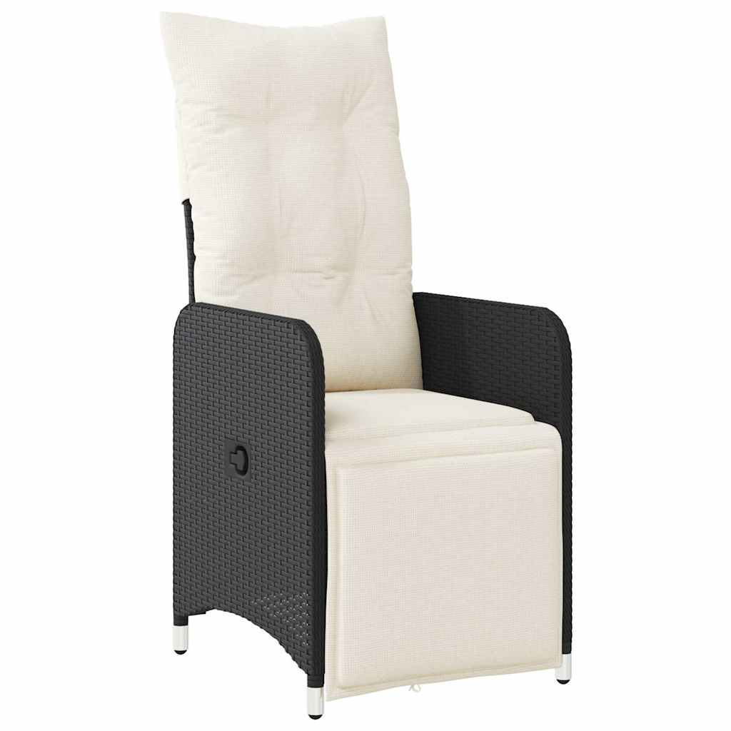 Ensemble de bistro de jardin 7 pcs coussins noir poly rotin