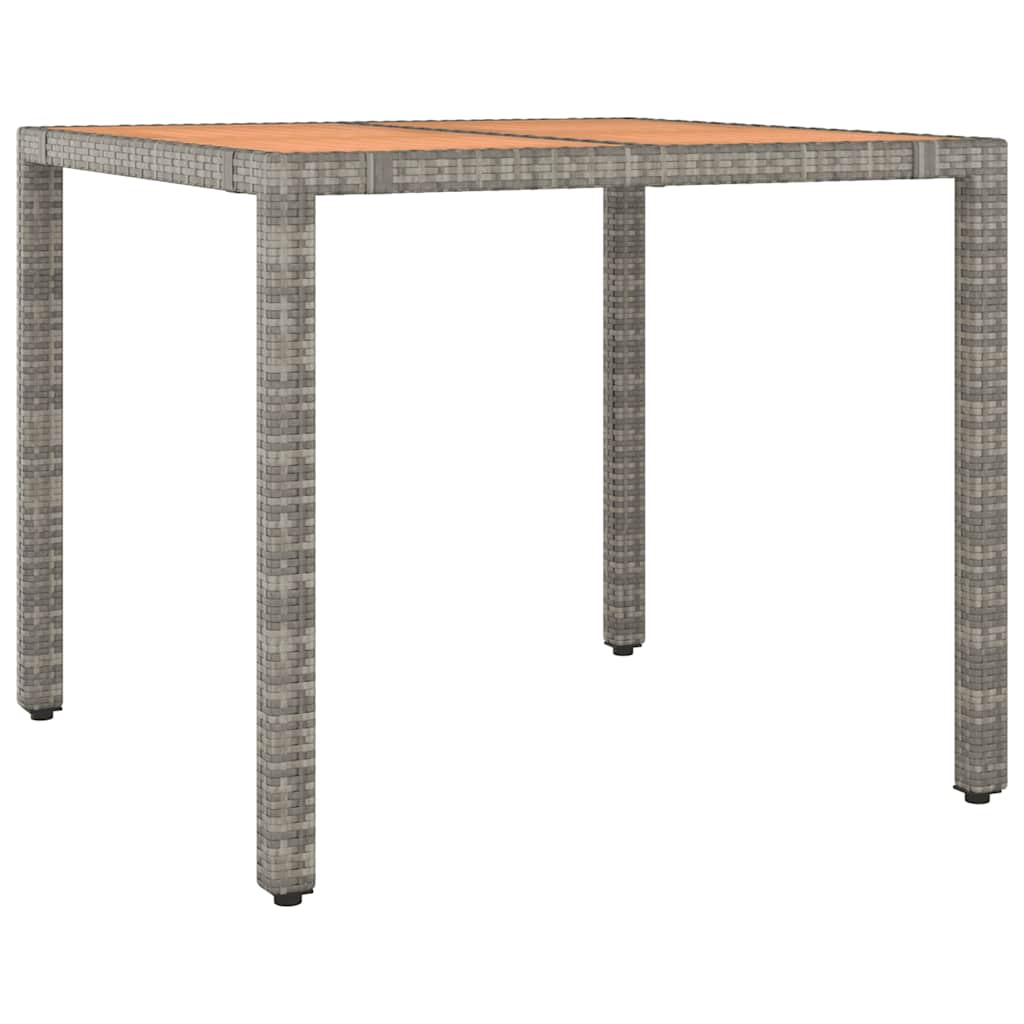 Ensemble de bistro de jardin 3 pcs coussins gris poly rotin