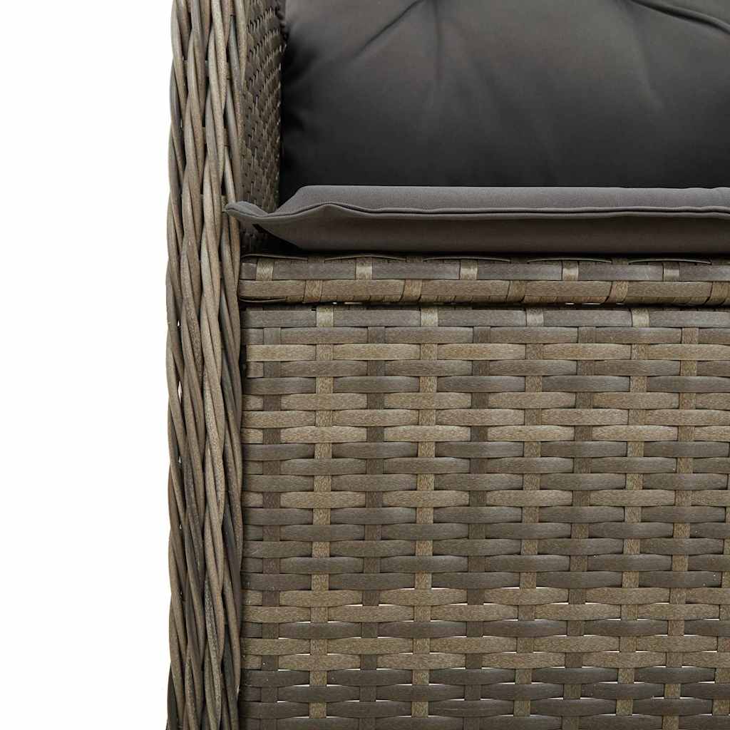 Ensemble de bistro de jardin 5 pcs coussins gris poly rotin