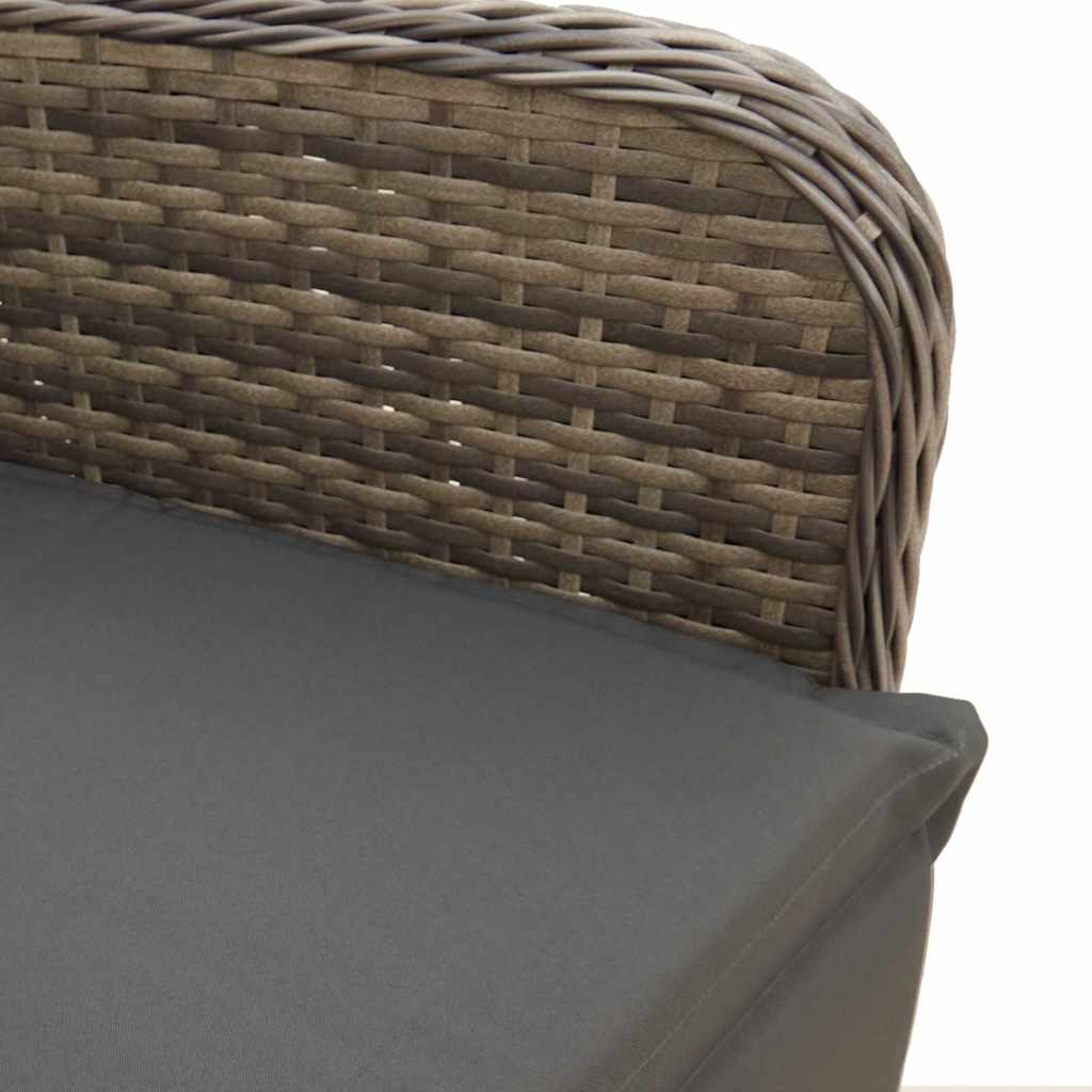 Ensemble de bistro de jardin 5 pcs coussins gris poly rotin - XIOS