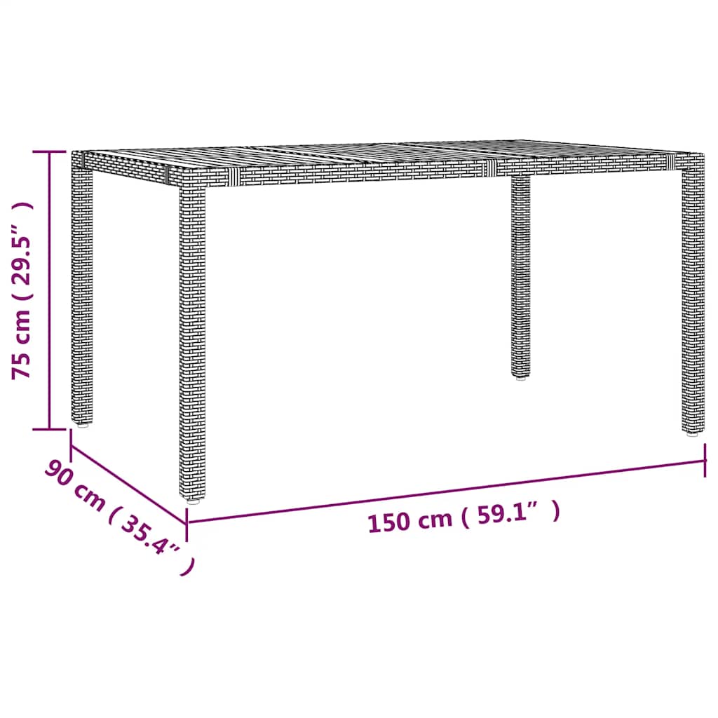 Ensemble de bistro de jardin 5 pcs coussins gris poly rotin