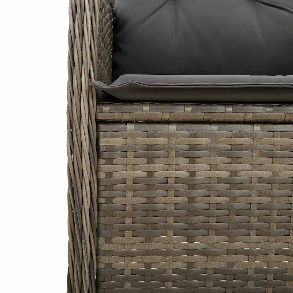 Ensemble de bistro de jardin 3 pcs coussins gris poly rotin