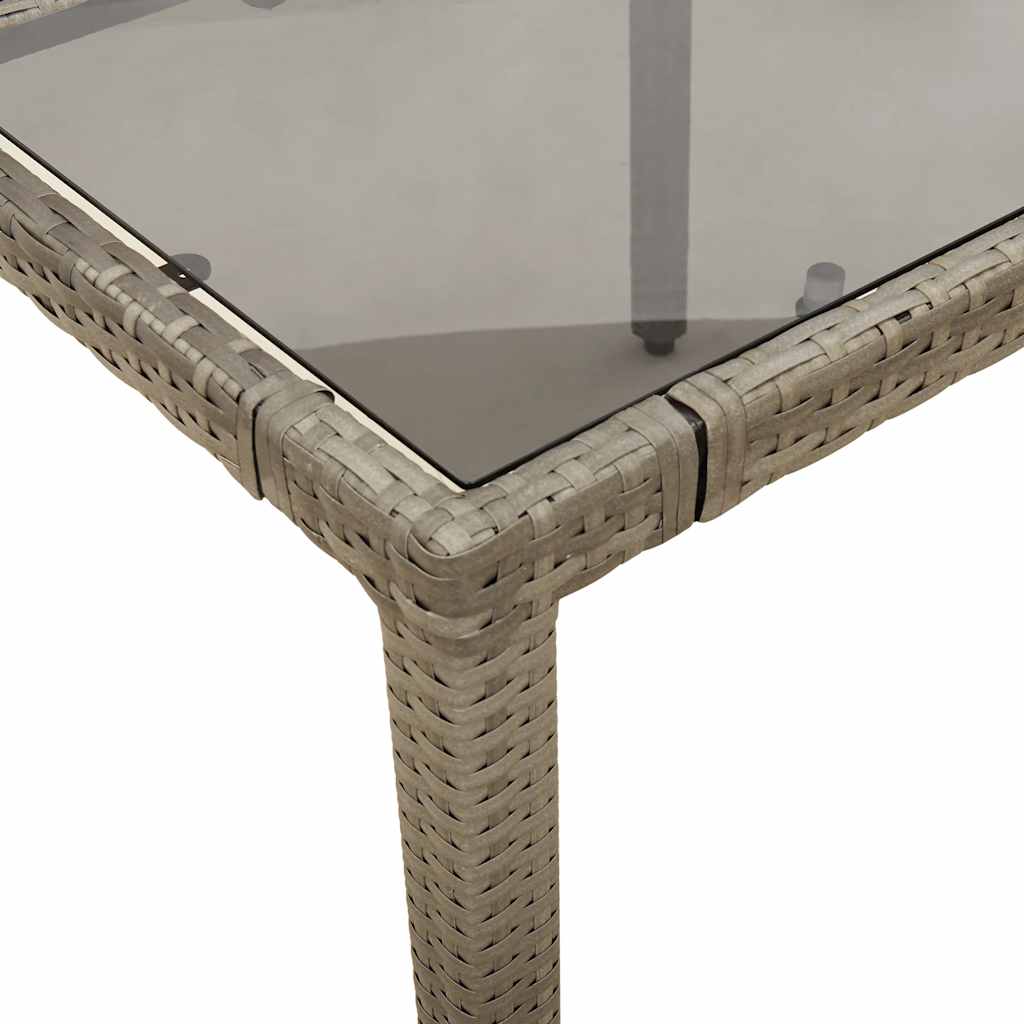 Ensemble de bistro de jardin 3 pcs coussins gris poly rotin