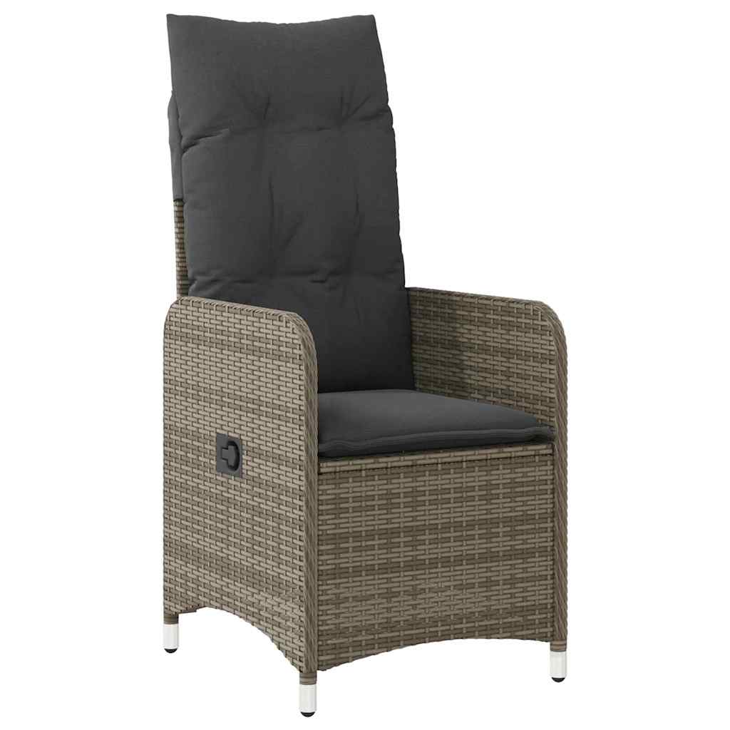 Ensemble de bistro de jardin 5 pcs coussins gris poly rotin
