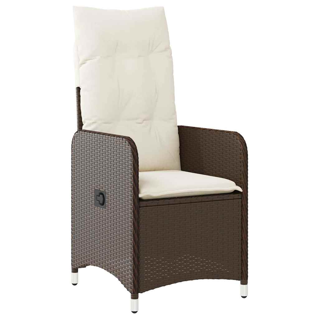 Ensemble de bistro de jardin 5 pcs coussins marron poly rotin