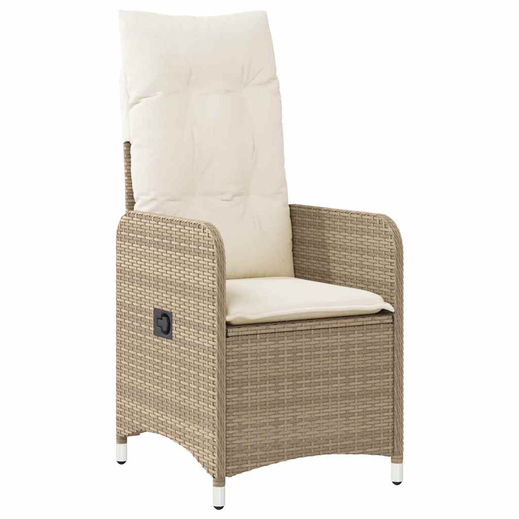 Ensemble de bistro de jardin 3 pcs coussins beige poly rotin
