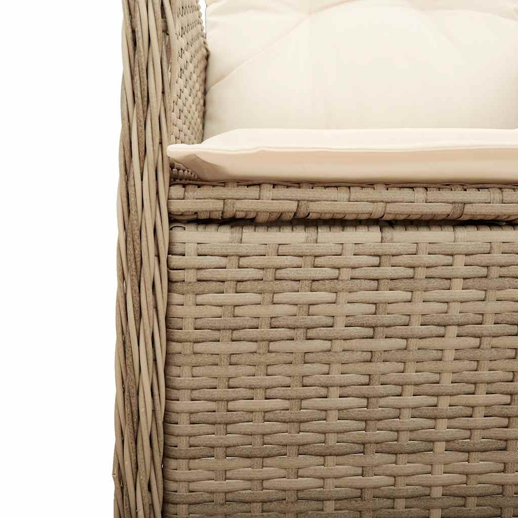 Ensemble de bistro de jardin 5 pcs coussins beige poly rotin