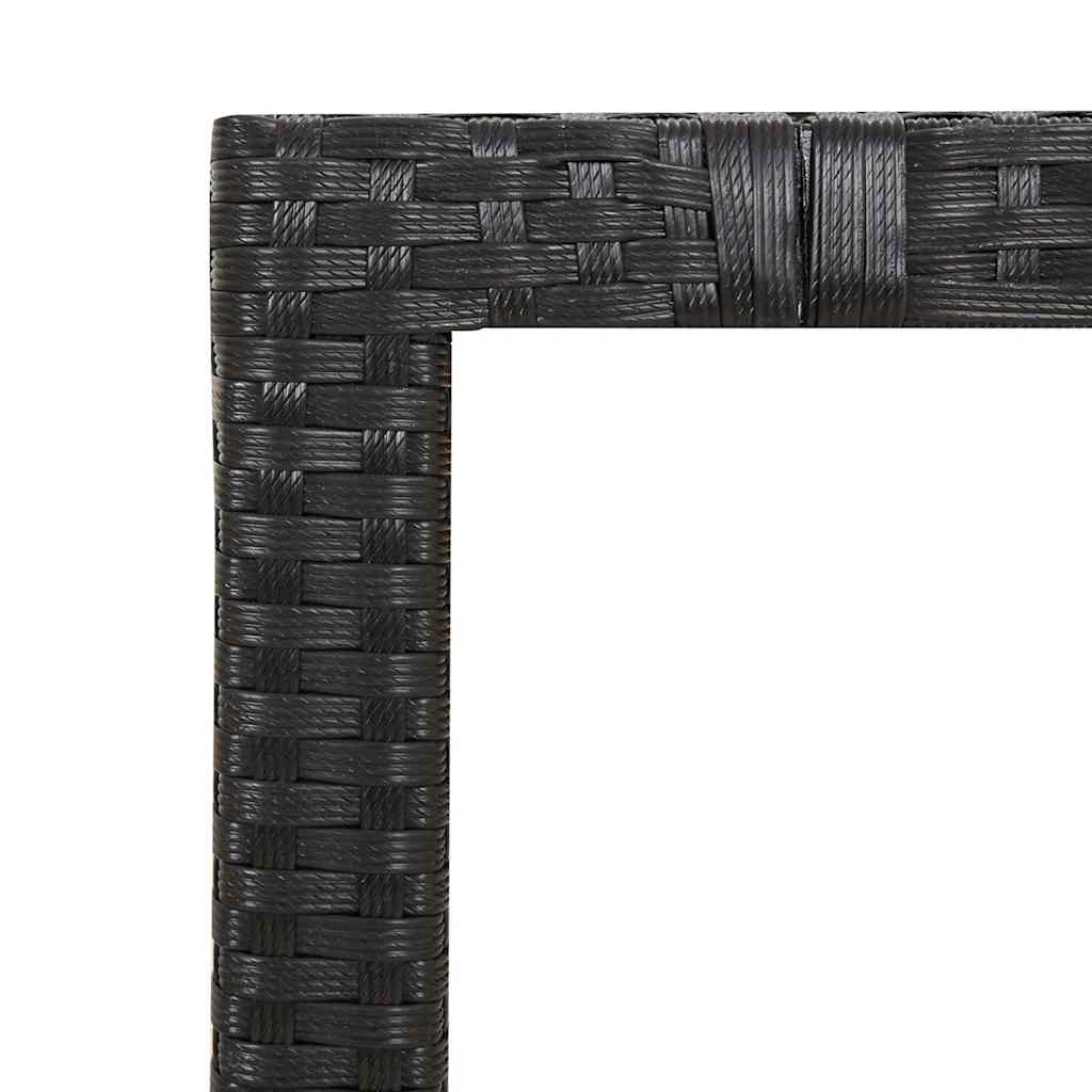 Ensemble de bistro de jardin 3 pcs coussins noir poly rotin