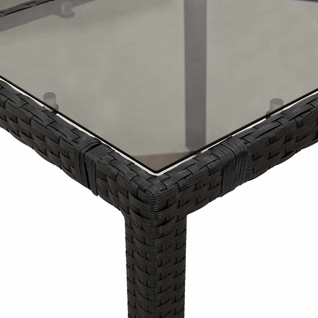 Ensemble de bistro de jardin 5 pcs coussins noir poly rotin