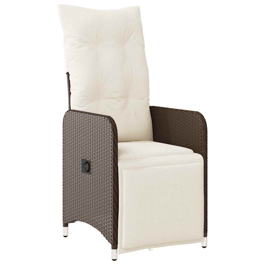Ensemble de bistro de jardin 5 pcs coussins marron poly rotin