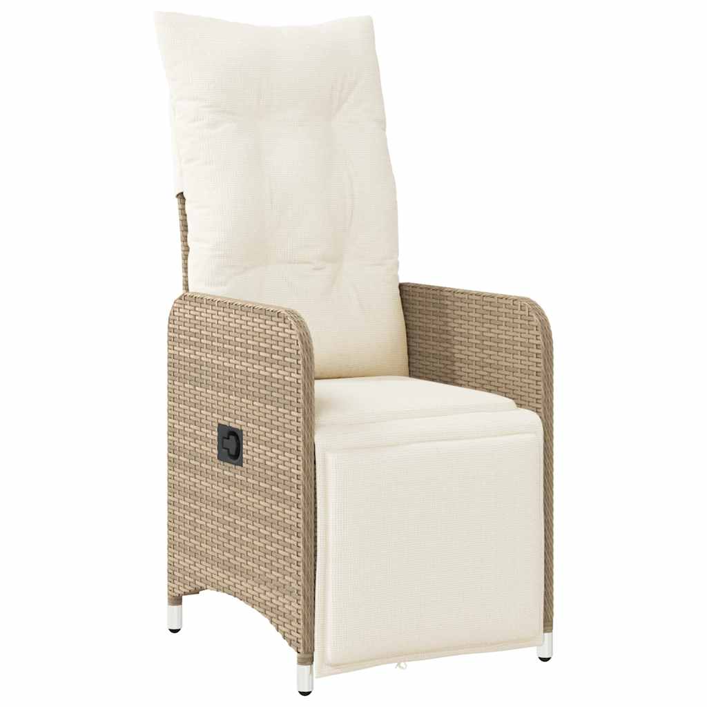 Ensemble de bistro de jardin 3 pcs coussins marron poly rotin