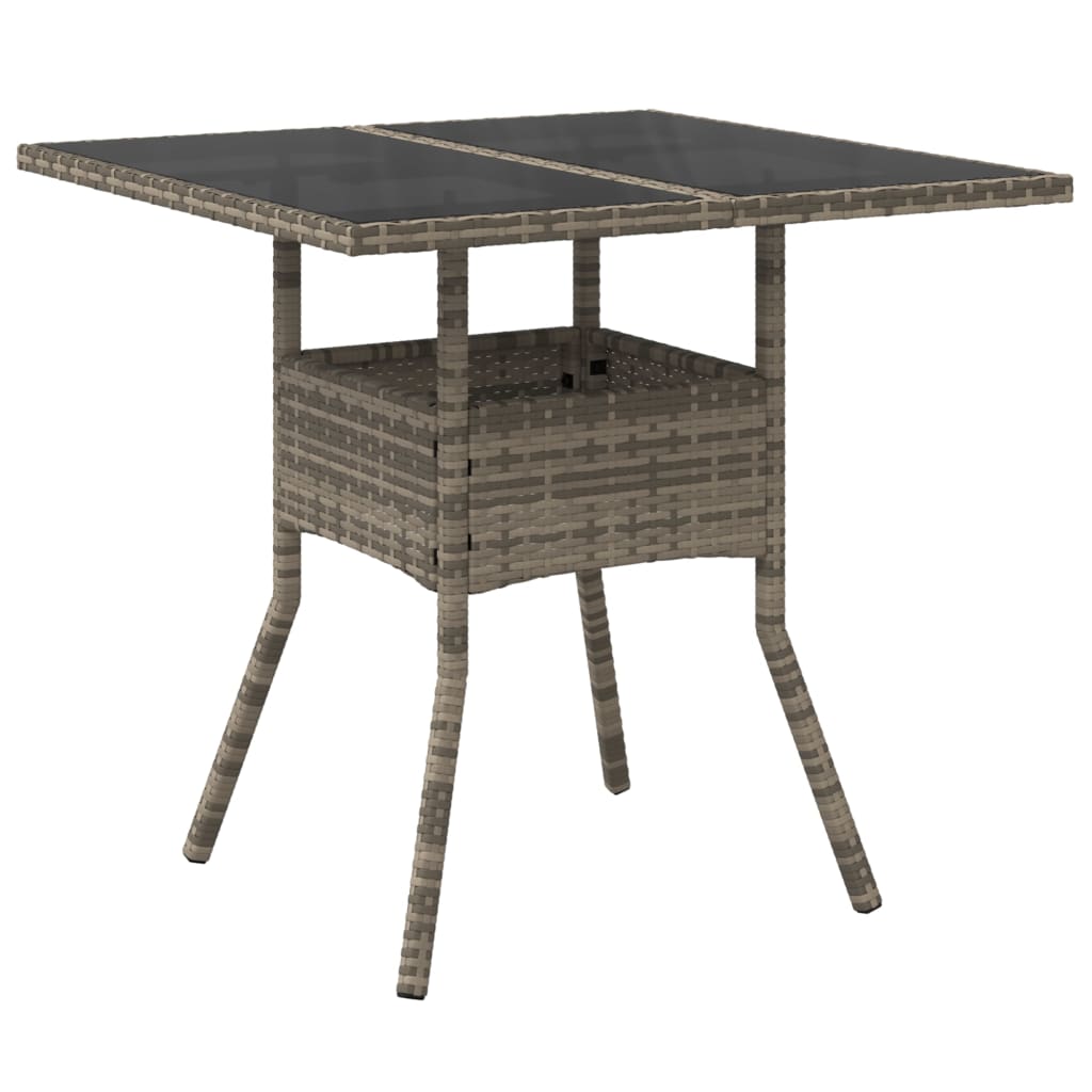 Ensemble à manger de jardin et coussins 3 pcs gris rotin verre - XIOS