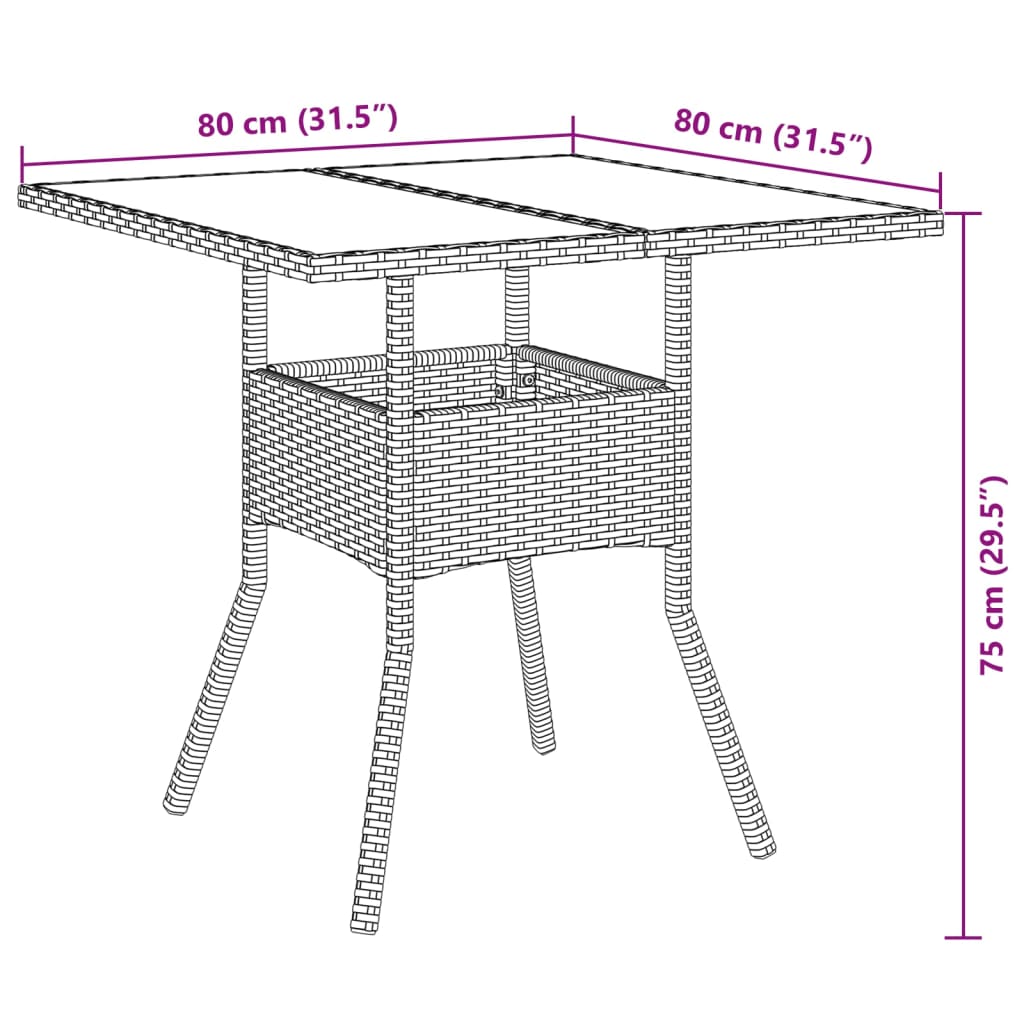 Ensemble à manger de jardin et coussins 3 pcs gris rotin verre - XIOS