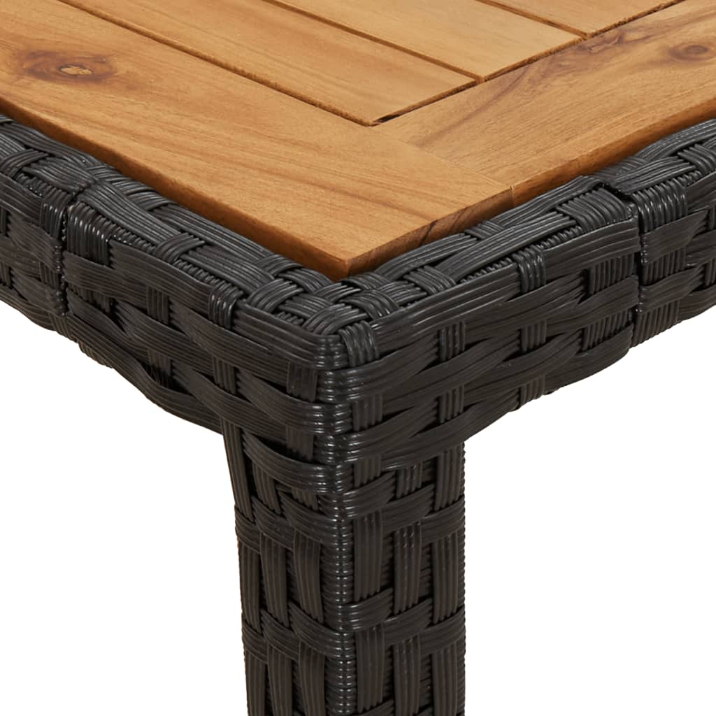 Ensemble à manger de jardin et coussins 7pcs noir rotin acacia - XIOS