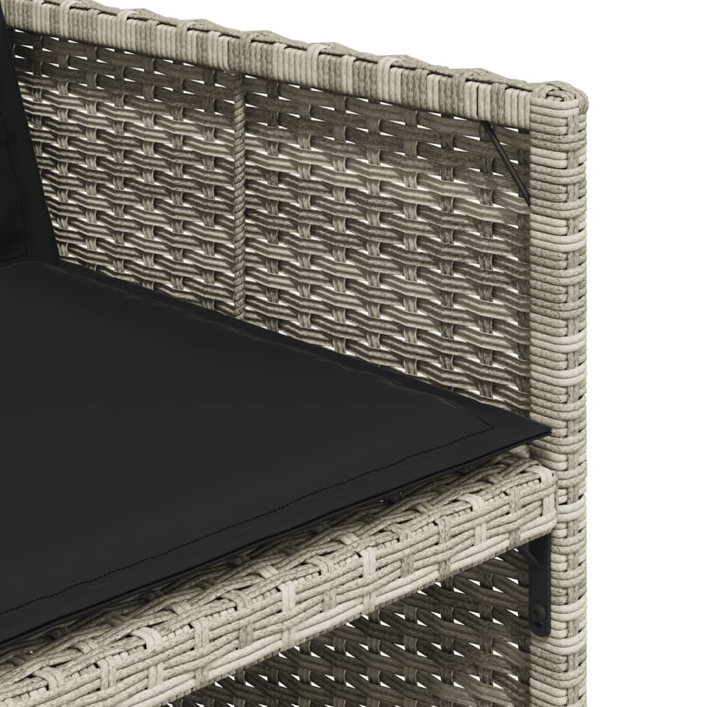 Ensemble à manger de jardin et coussins 5 pcs gris clair rotin