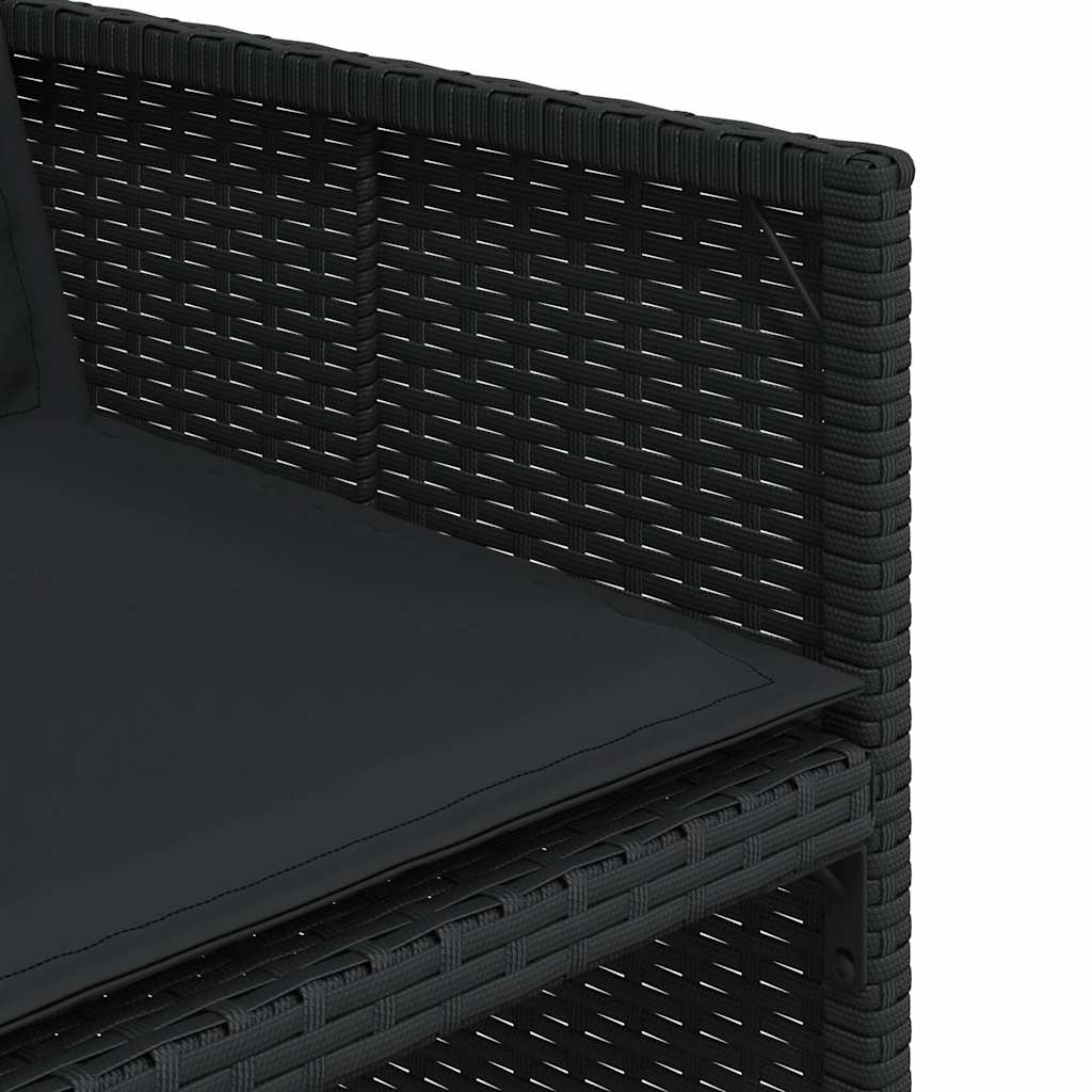 Ensemble à manger de jardin 9pcs coussins noir résine tressée