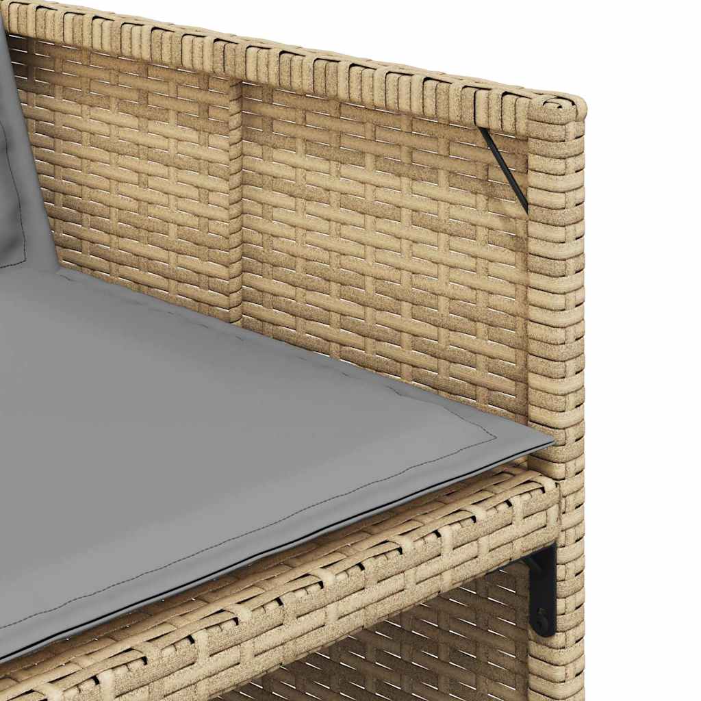 Ensemble à manger de jardin et coussins 15 pcs mélange beige