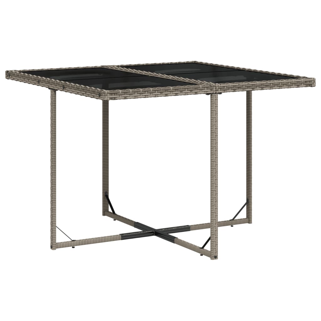 Ensemble à manger de jardin et coussins 7 pcs gris rotin