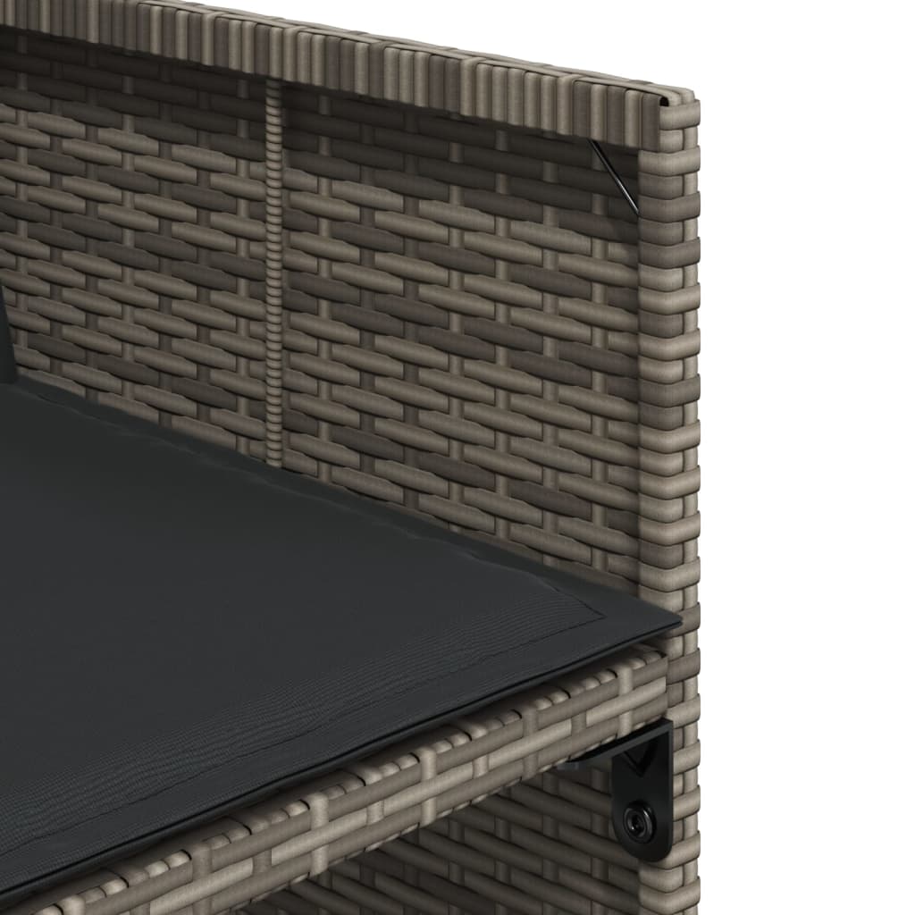Ensemble à manger de jardin 9 pcs coussins gris résine tressée - XIOS