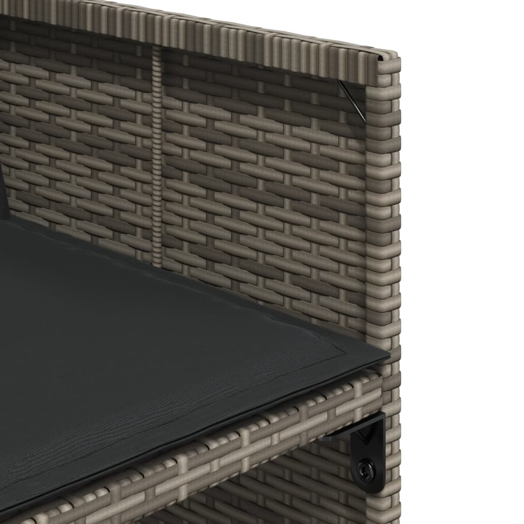 Ensemble à manger de jardin 9 pcs coussins gris résine tressée - XIOS