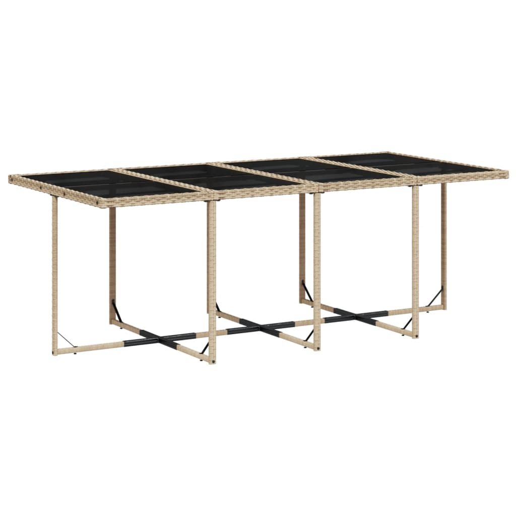Ensemble à manger de jardin et coussins 9 pcs beige Poly rotin - XIOS