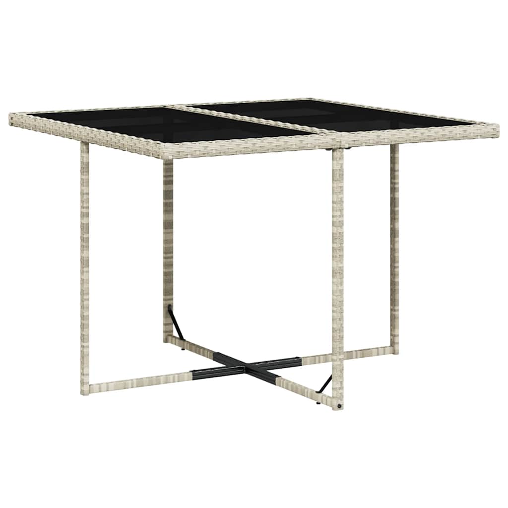 Ensemble à manger de jardin et coussins 9 pcs gris clair rotin