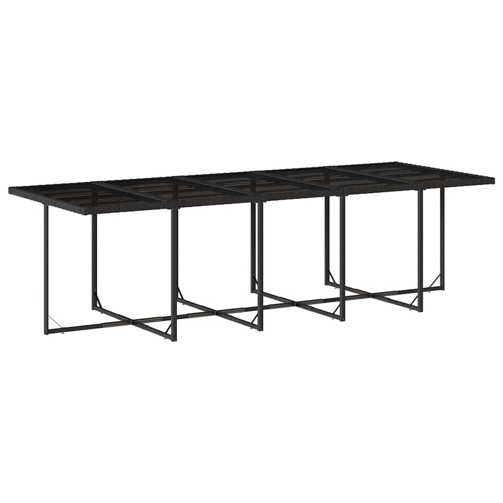 Ensemble à manger de jardin 15 pcs coussins noir résine tressée - XIOS