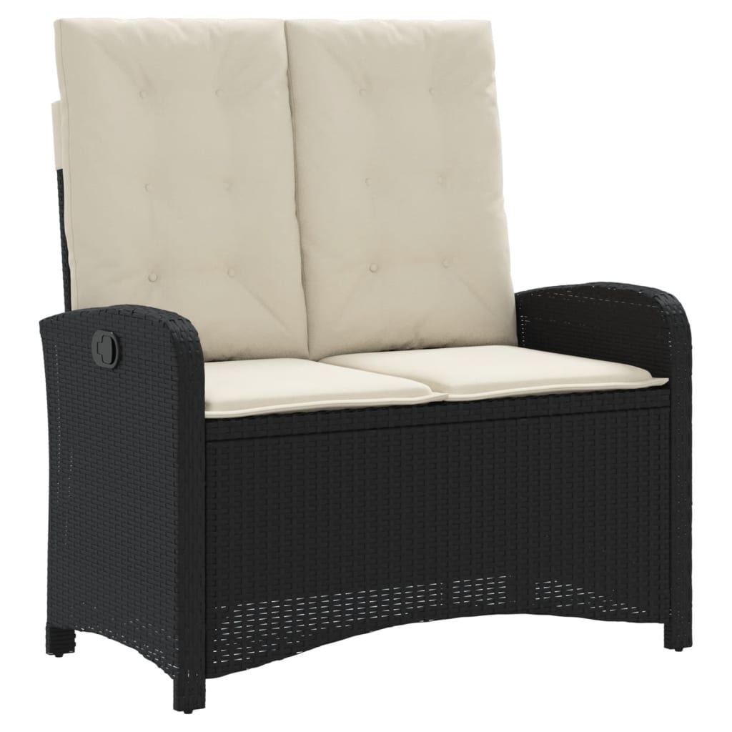 Ensemble à manger de jardin 4 pcs avec coussins noir