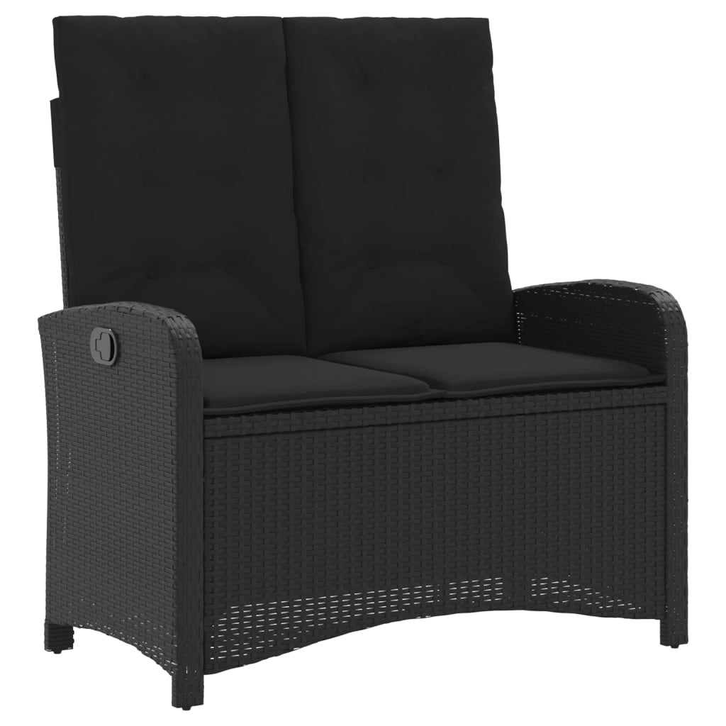 Ensemble à manger de jardin 4 pcs avec coussins noir