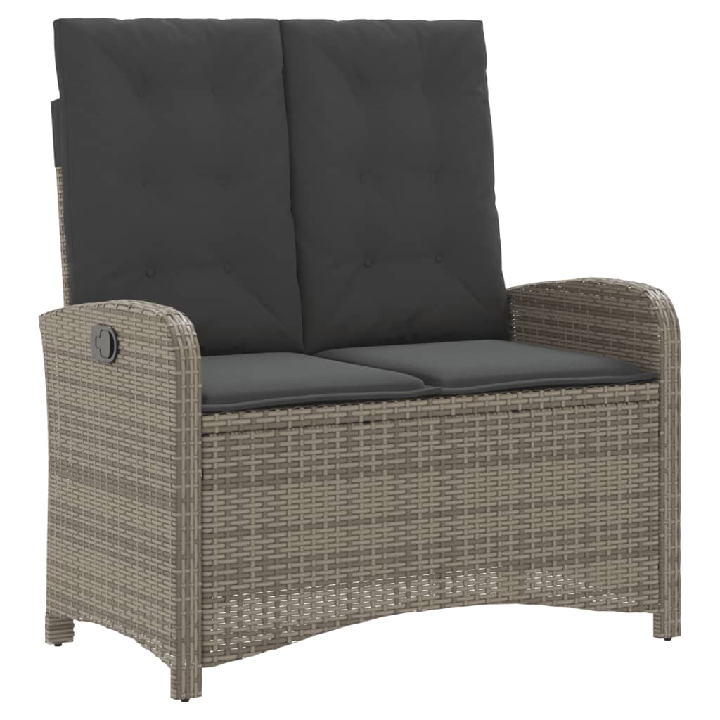 Ensemble à manger jardin 4pcs et coussins Gris Résine tressée