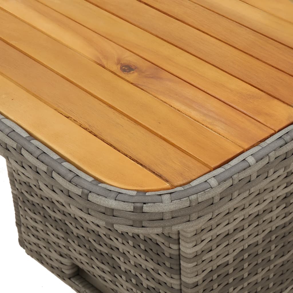 Ensemble à manger jardin 4pcs et coussins Gris Résine tressée