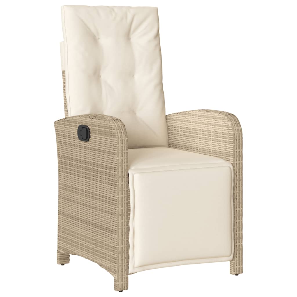 Ensemble à manger de jardin coussins 4 pcs beige résine tressée