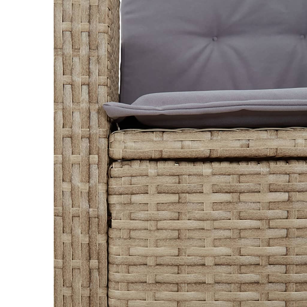 Ensemble à manger de jardin coussins 4 pcs beige résine tressée