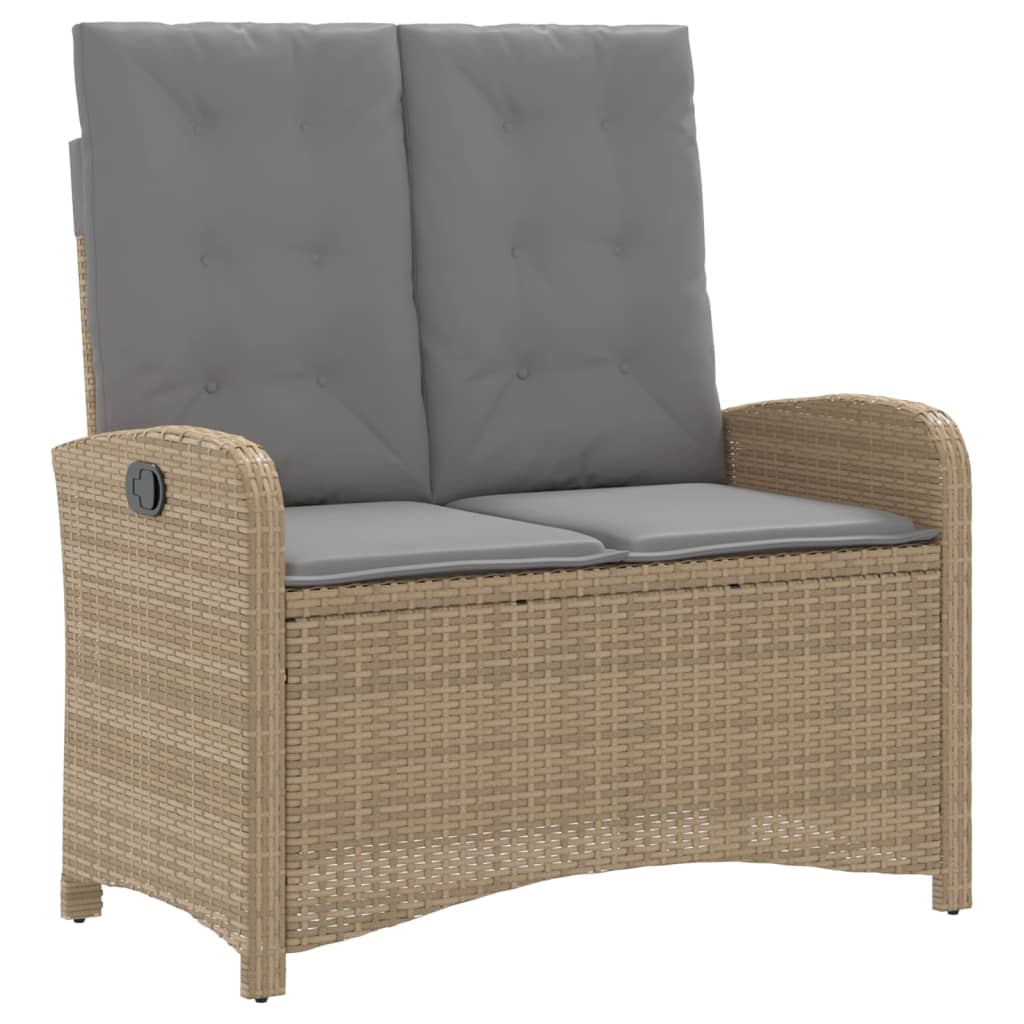 Ensemble à manger de jardin coussins 4 pcs beige résine tressée