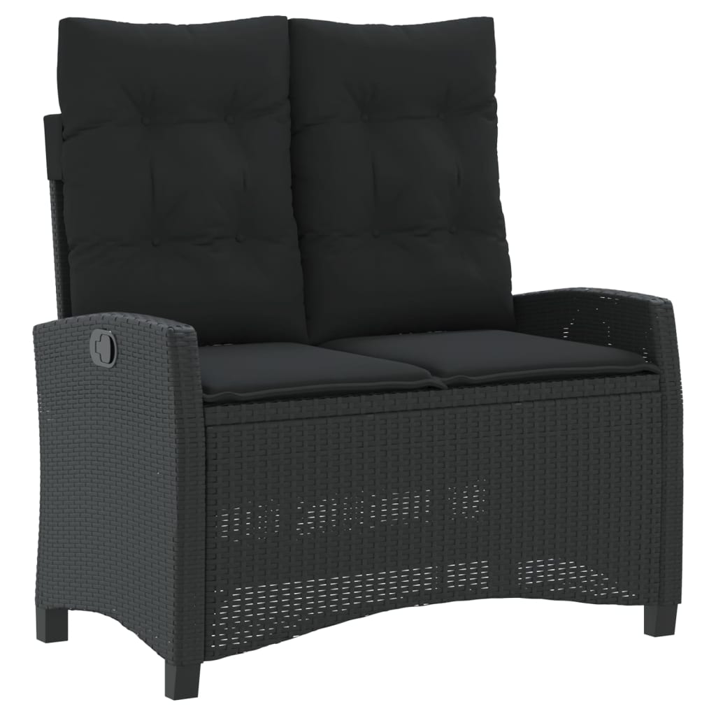 Ensemble à manger de jardin 4 pcs avec coussins noir