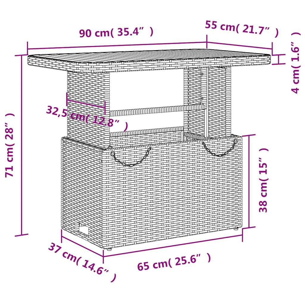 Ensemble à manger de jardin coussins 2pcs noir résine tressée
