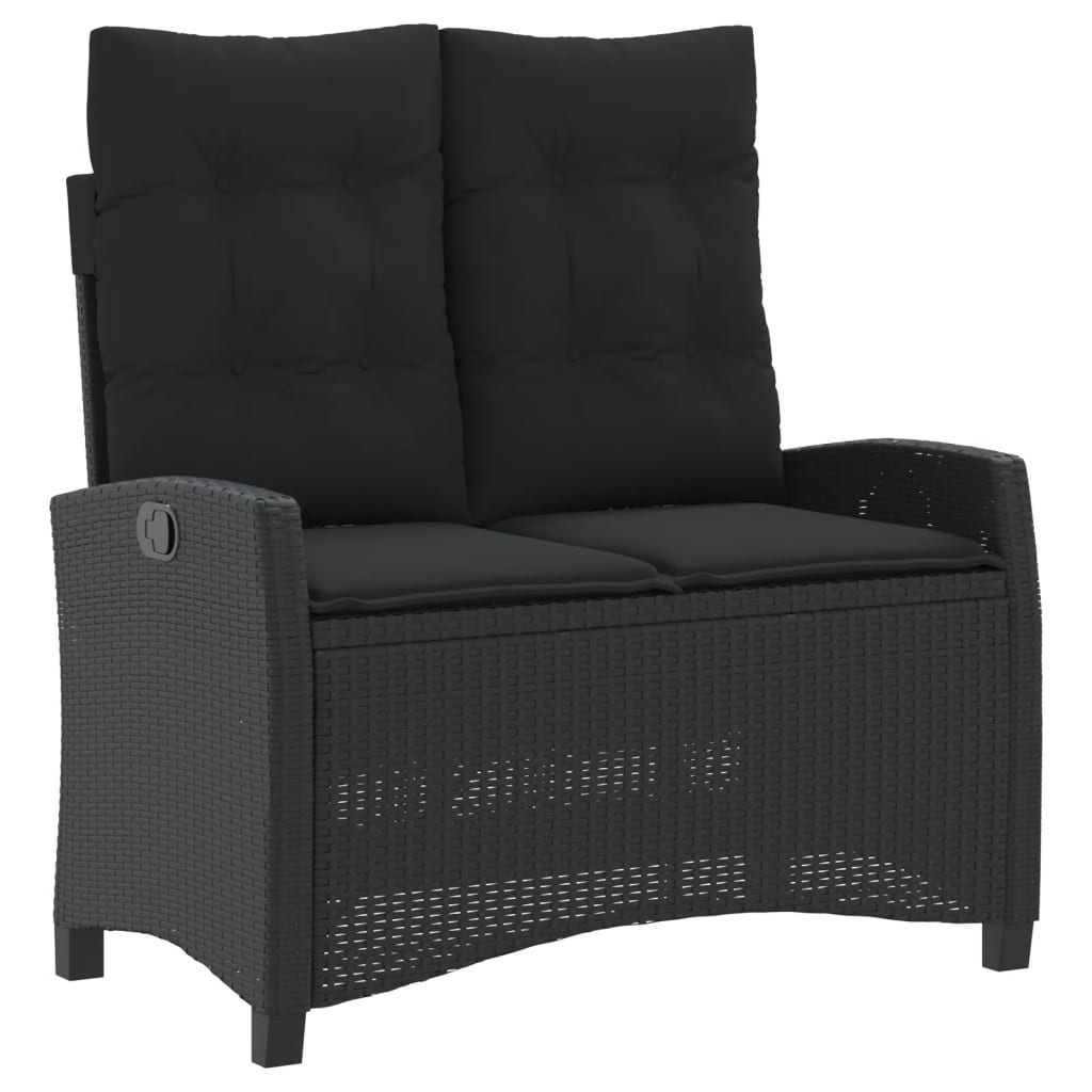 Ensemble à manger de jardin 4 pcs avec coussins noir