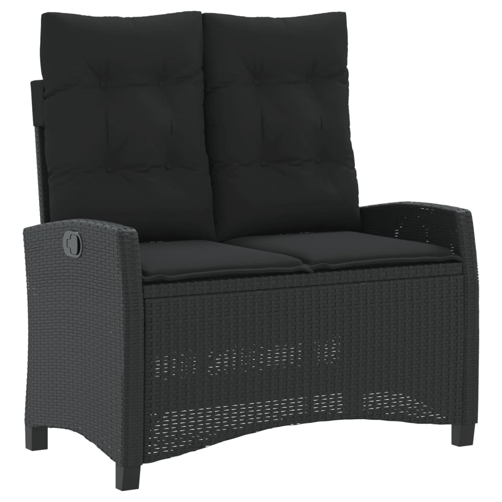 Ensemble à manger de jardin 4 pcs avec coussins noir