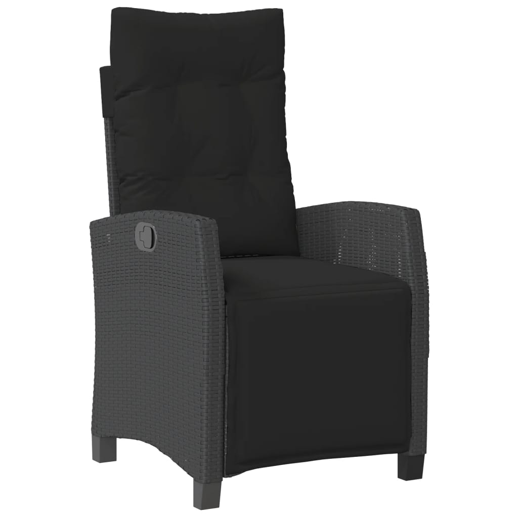 Ensemble à manger de jardin 4 pcs avec coussins noir