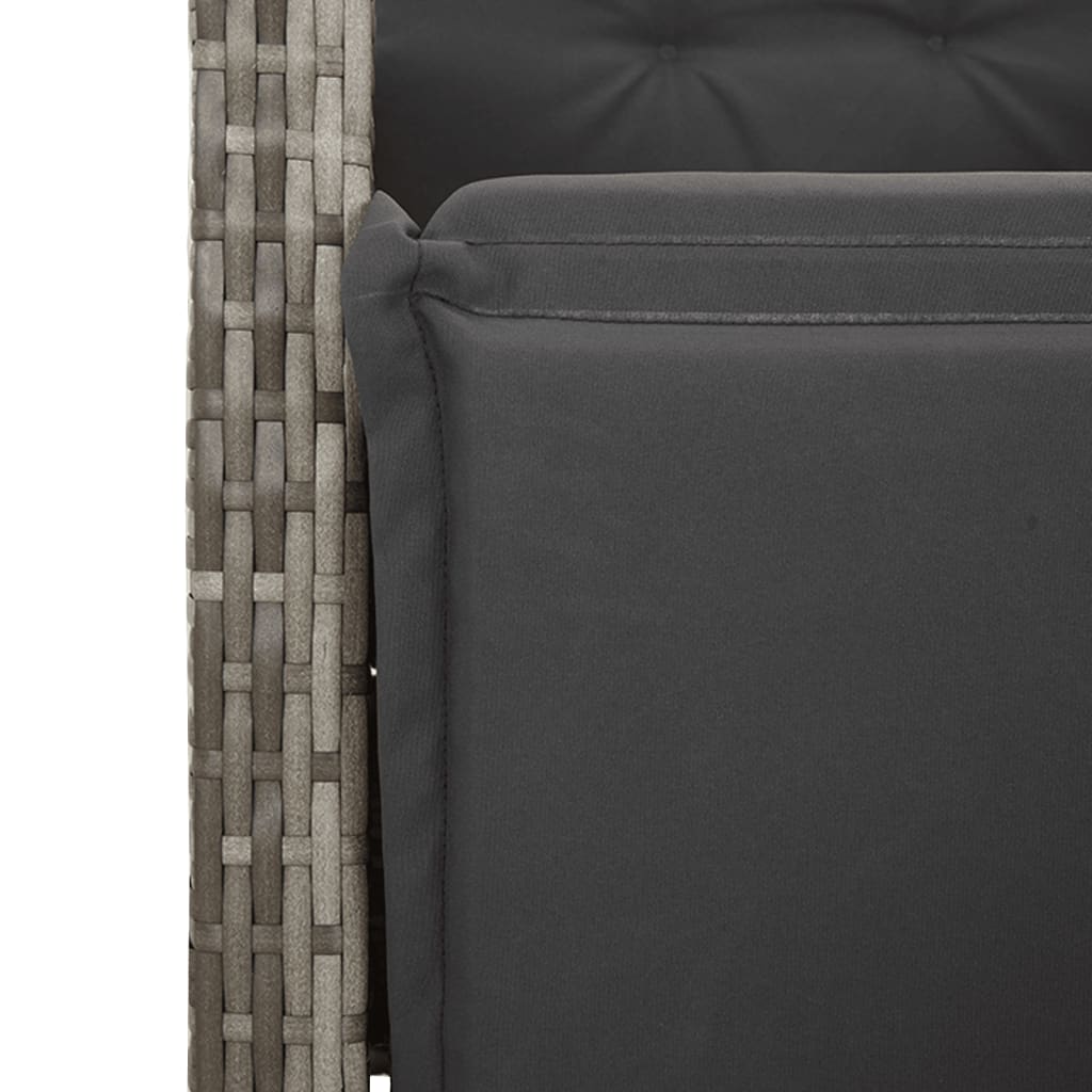 Ensemble à manger de jardin 5 pcs coussins gris résine tressée - XIOS