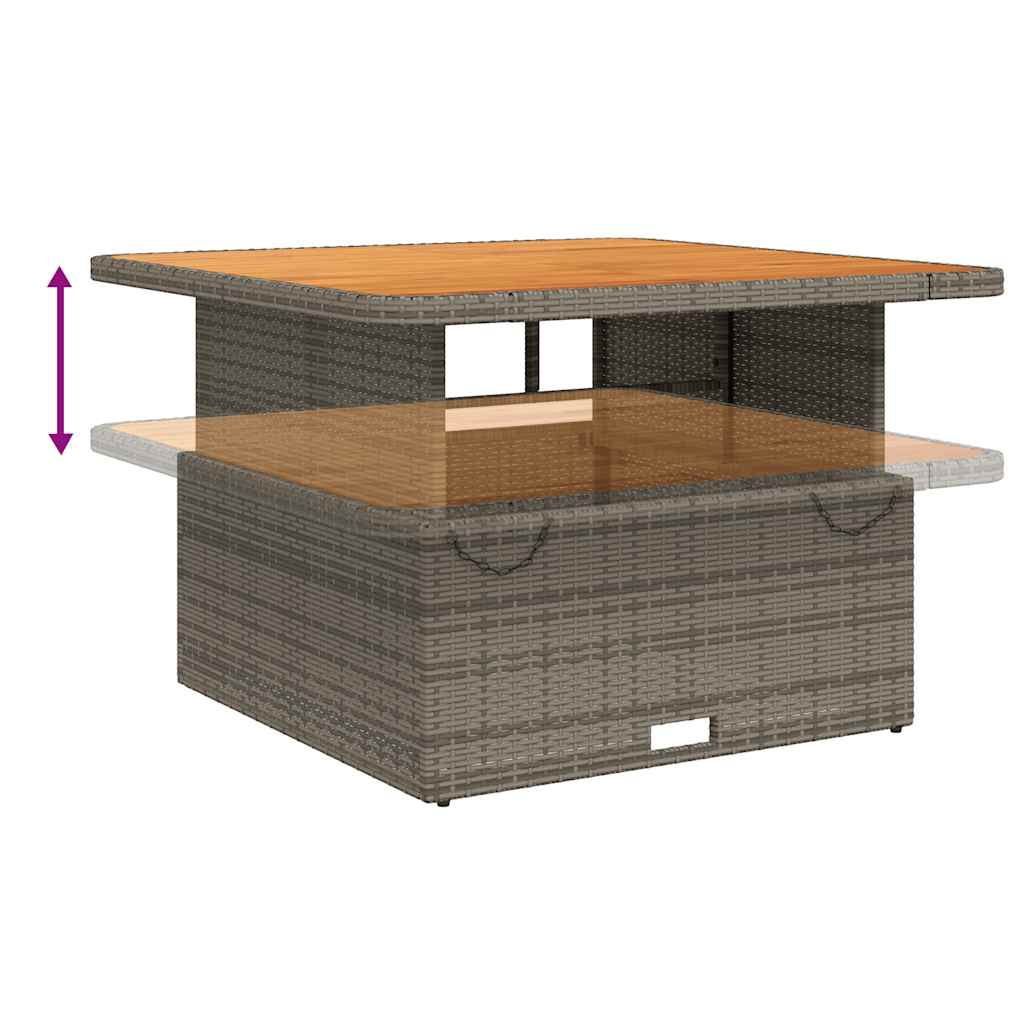 Ensemble à manger de jardin et coussins 2 pcs gris rotin