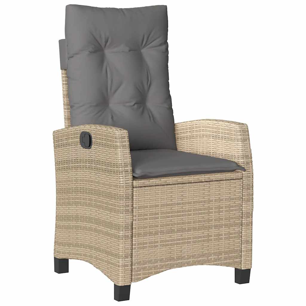 Ensemble à manger de jardin coussins 4 pcs beige résine tressée