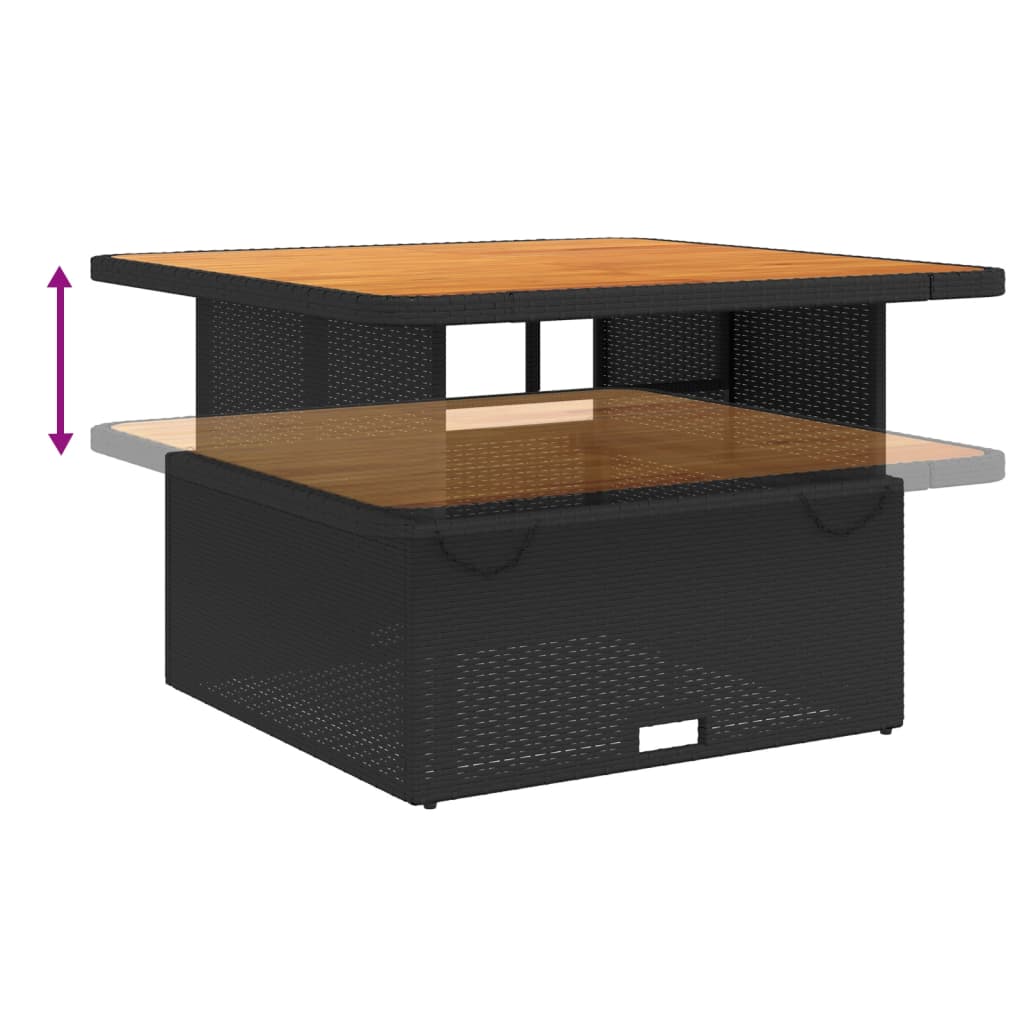Ensemble à manger de jardin coussins 5pcs Noir Résine tressée - XIOS