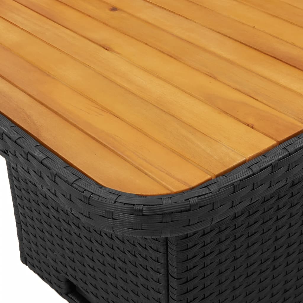 Ensemble à manger de jardin coussins 5pcs Noir Résine tressée - XIOS