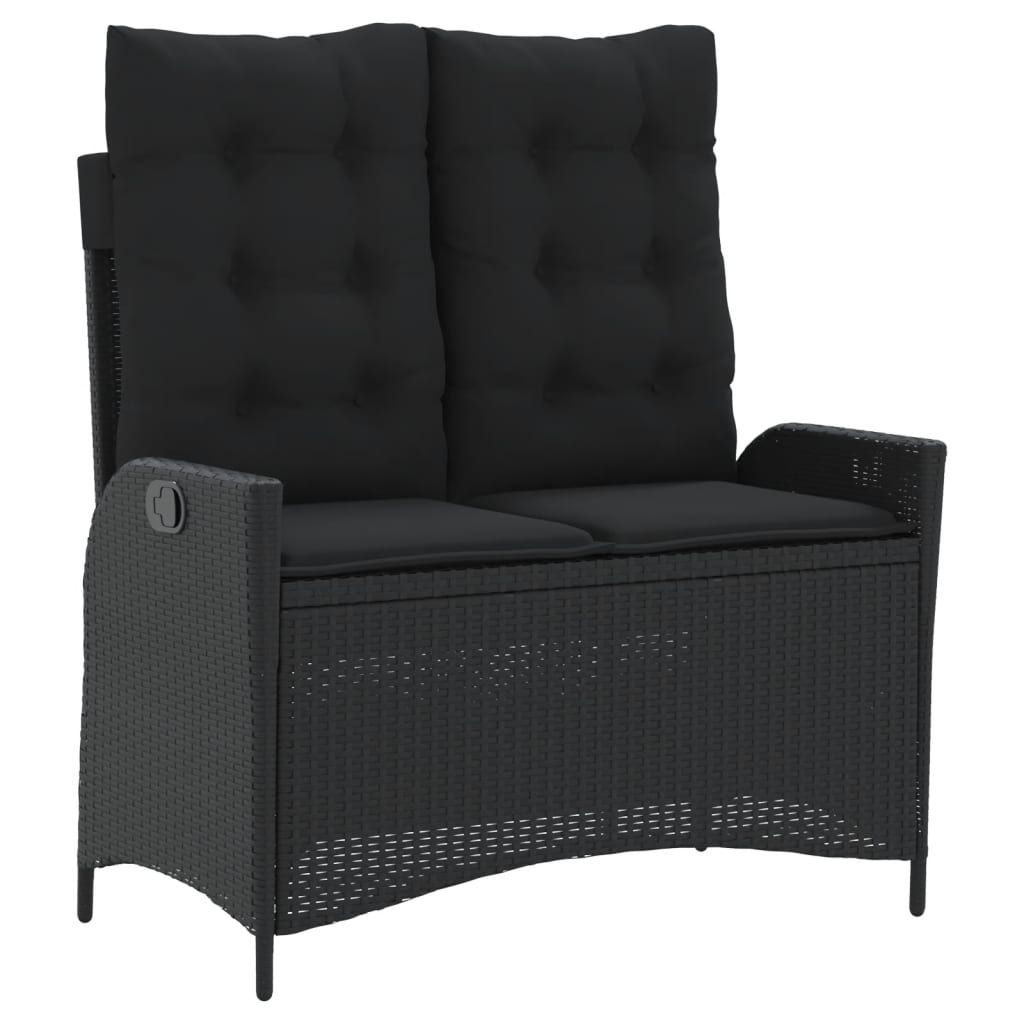 Ensemble à manger de jardin 4 pcs avec coussins noir