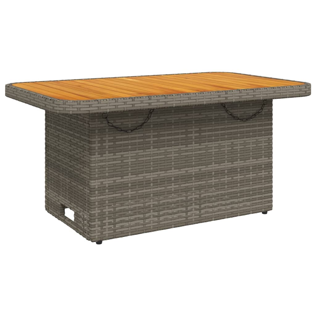 Ensemble à manger jardin 4pcs et coussins Gris Résine tressée