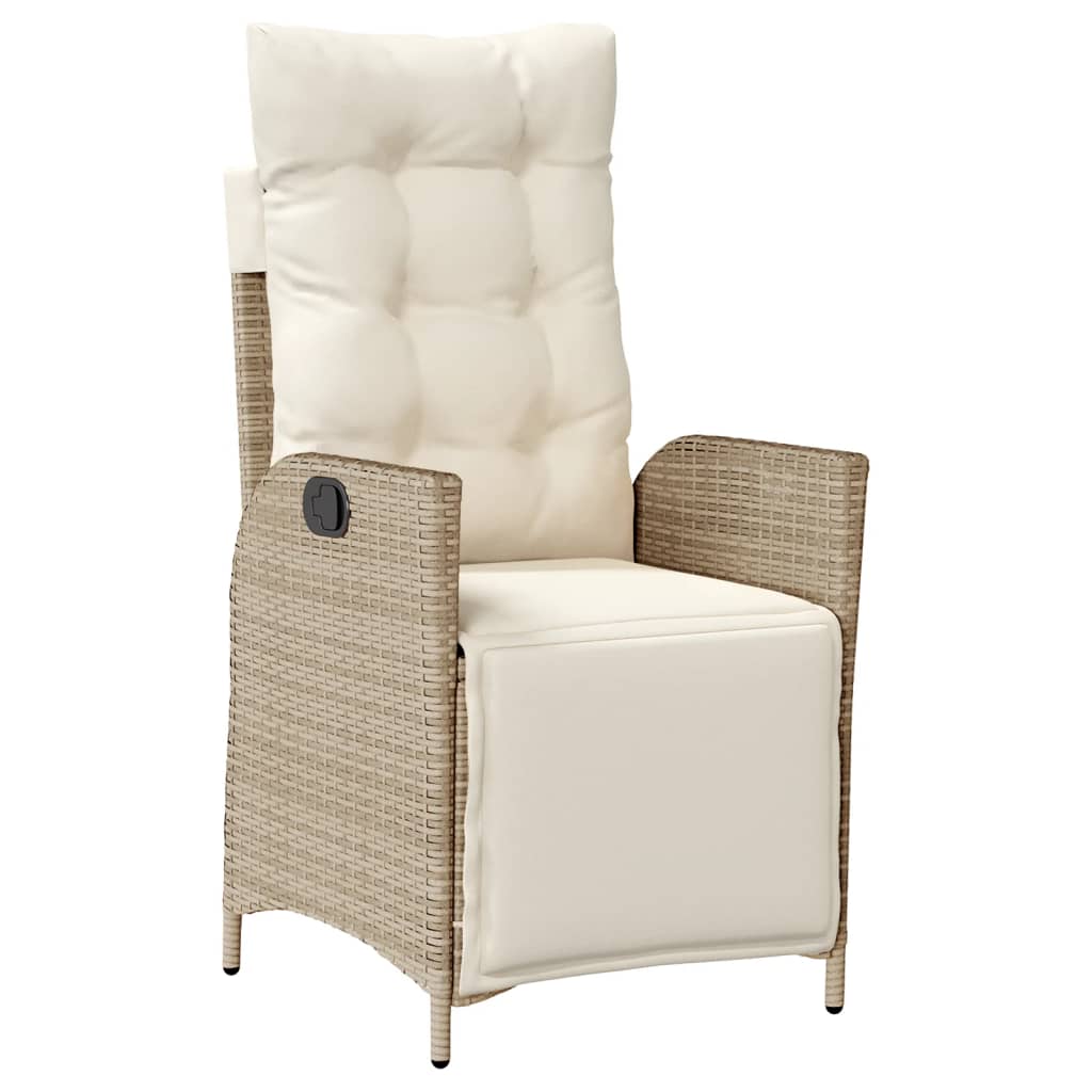 Ensemble à manger de jardin avec coussins 5pcs Beige poly rotin