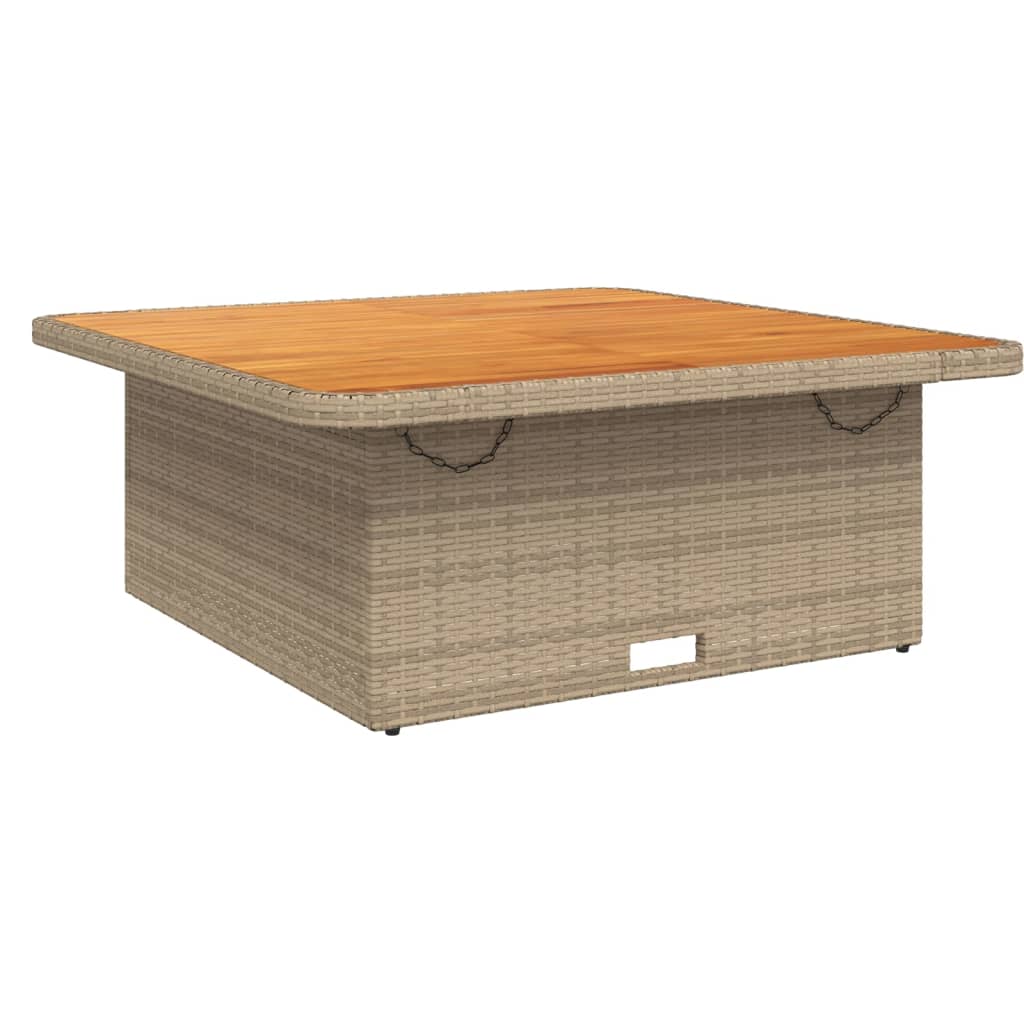 Ensemble à manger de jardin et coussins 2 pcs beige poly rotin