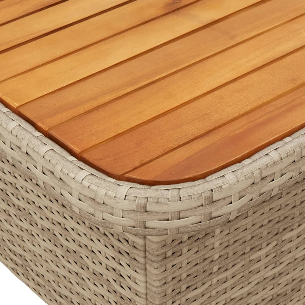 Ensemble à manger de jardin coussins 4 pcs beige résine tressée